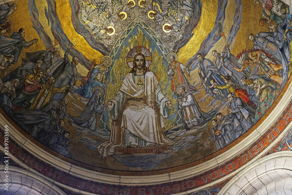 Jesus Christ, mosaic in the Basilica of the Sacred Heart of Jesus in Paris, France