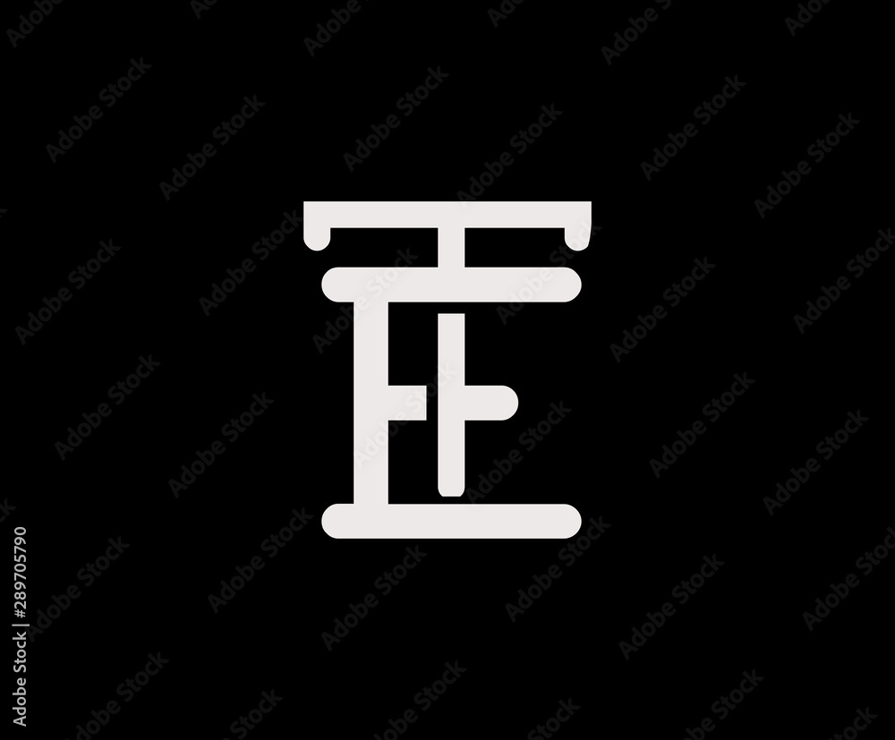 Letter E and T, ET, TE, overlapping interlock logo, monogram line art vintage style on black background Letter E and T, ET, TE, overlapping interlock logo, monogram line art vintage style on black background