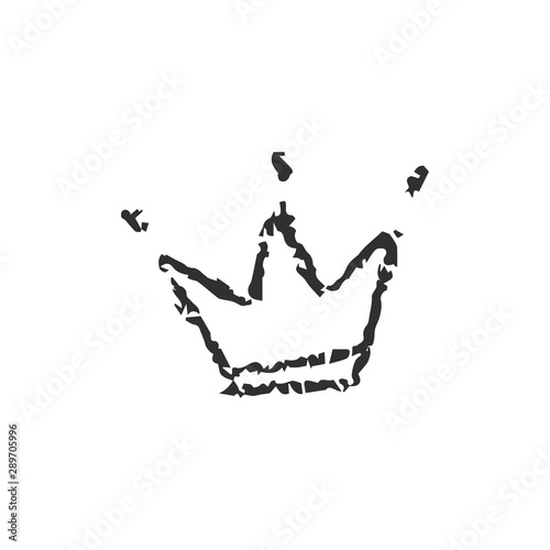 Isolated vector hand drawn crown with crayola