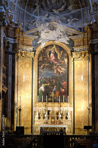Altar of Chiesa di San Luigi dei Francesi - Church of St Louis of the French, Rome, Italy  photo