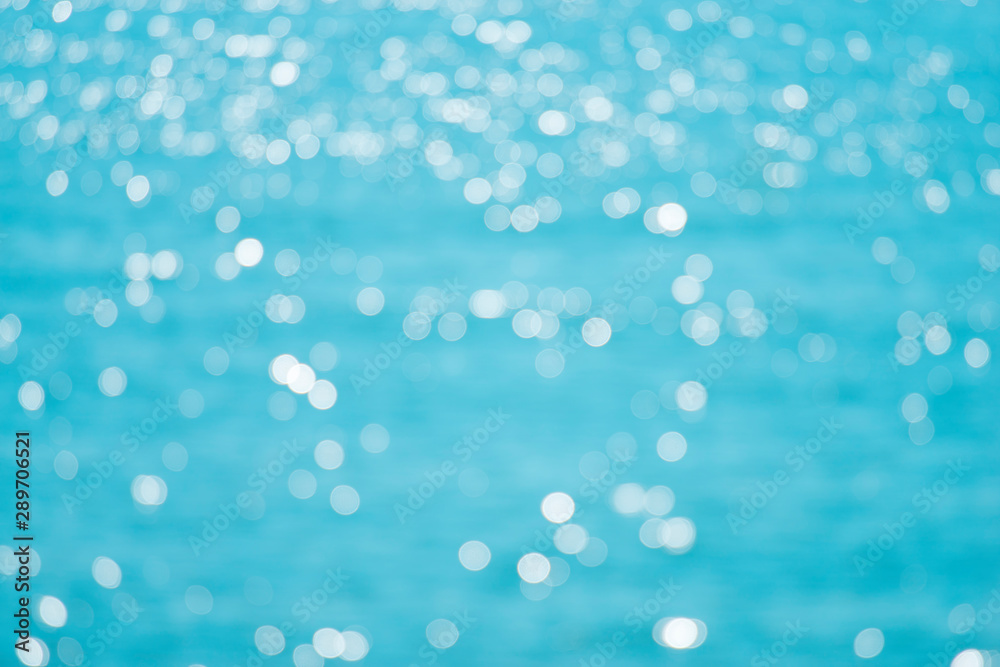 Blur and bokeh sun light reflect on sea surface
