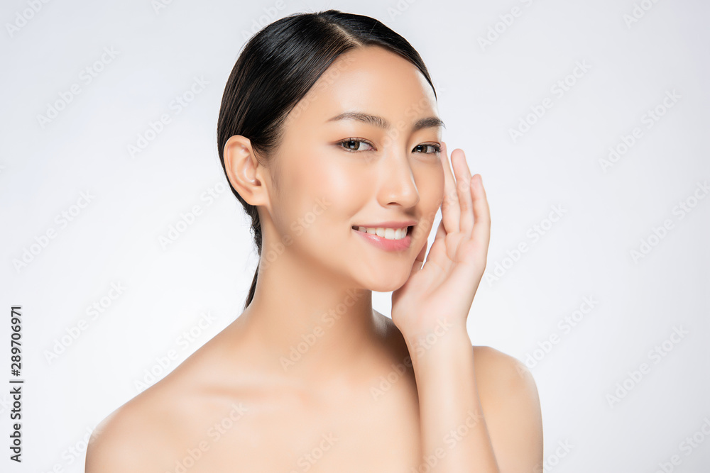 Beautiful Young Asian Woman with Clean Fresh Skin,