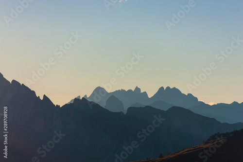 View from Giau pass in the Dolomites