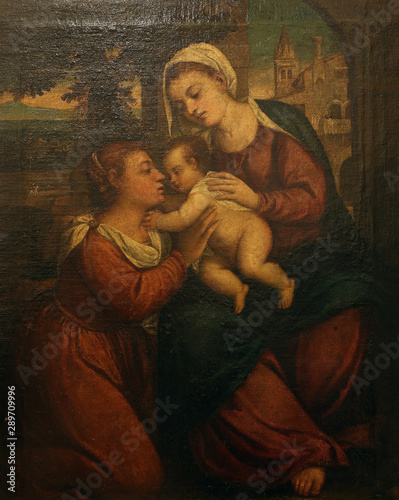 Jacopo Palma il Vecchio: Madonna and Child with St. Catherine photo