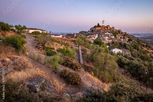 Sunset view of Monsaraz village  Alqueva  Portugal
