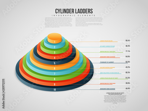 Isometric Cylinder Ladders Infographic