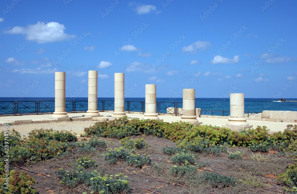 Antique marble pillars in Caesarea Antique marble pillars in Caesarea