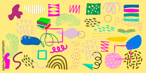 Yellow Geometric abstract cutout elements header
