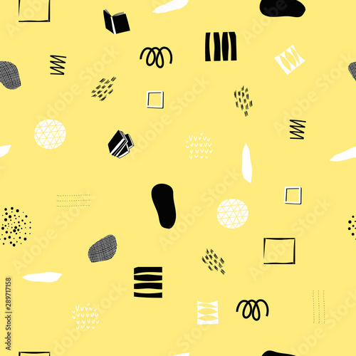 Yellow Geometric abstract seamless pattern