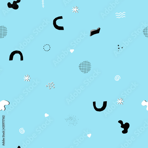 Blue Geometric abstract seamless pattern
