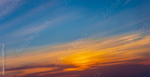 Fototapeta Naklejka Na Ścianę i Meble -  Sunset sky panoramic photo cloud background