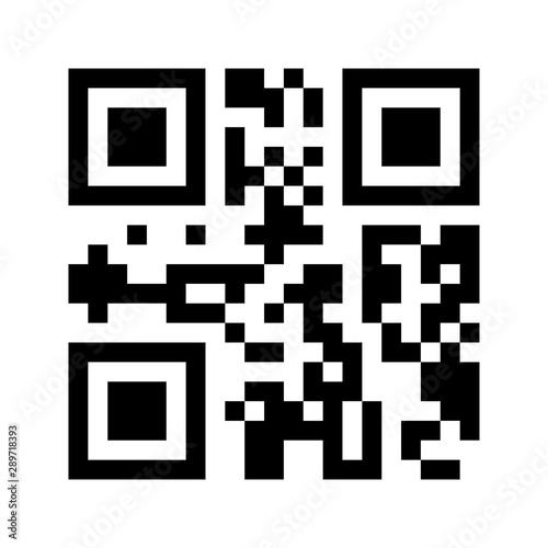 Modern simple QR code icon. Flat design element for mobile app, retail, online shopping