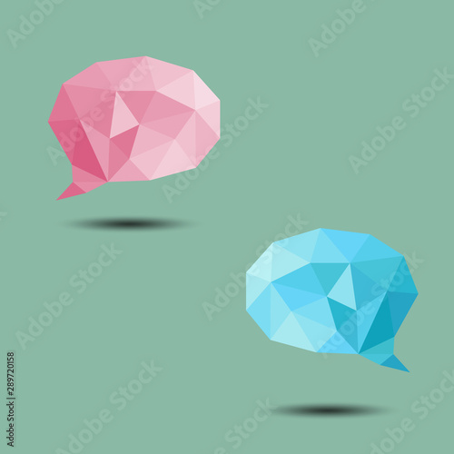 Polygon Bubble Conversation Icon on white background