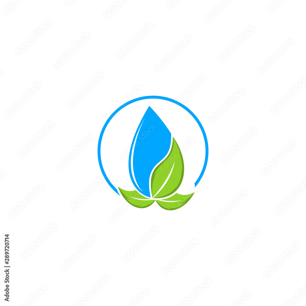 Drop Water Leaf Naturally Creative Icon Logo Design Template Element Vector Illustration