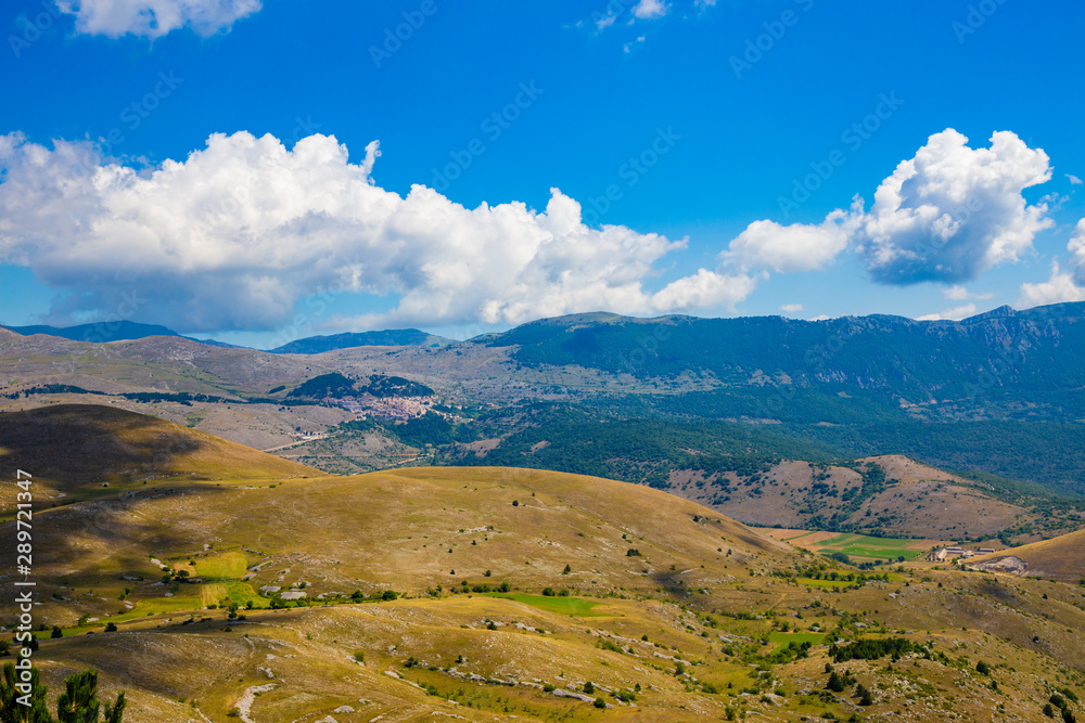 Panorama of the mountains in Abruzzo, Italy.