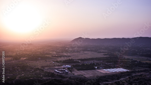 sunset over mountins