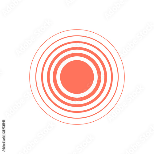 Red pain circle isolated on the white background