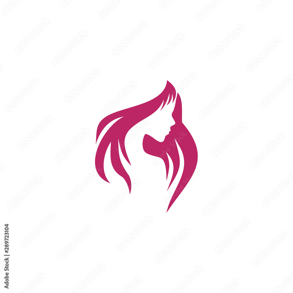 Obraz premium Woman face logo design vector template
