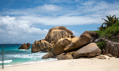 granite rocks at the beach, Seychelles