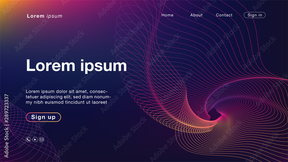 Background abstract purple yellow light line color for Homepage