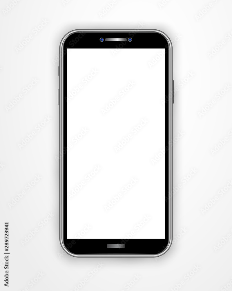 Realistic smartphone template with blank screen isolated on white background. Front view mobile cellphone. Smart phone mock up design for banner, poster, advertising, promotion, mobile app, marketing Realistic smartphone template with blank screen isolated on white background. Front view mobile cellphone. Smart phone mock up design for banner, poster, advertising, promotion, mobile app, marketing