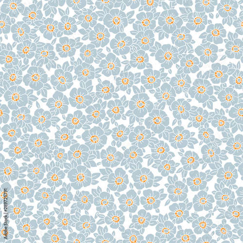 Vector seamless pattern with flowers. Endless print with flowers.