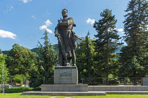 Monument of Hristo Botev at the center of town of Vratsa, Bulgaria