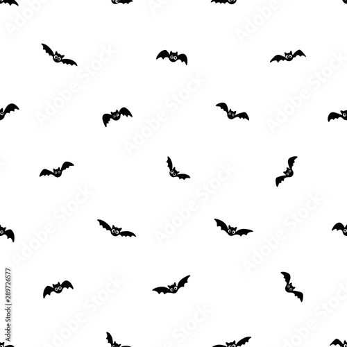 Black and white seamless pattern with bats