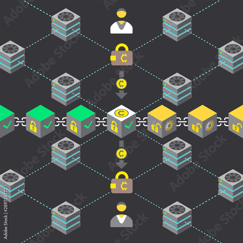 cryptocurrency blockchain technology concept.