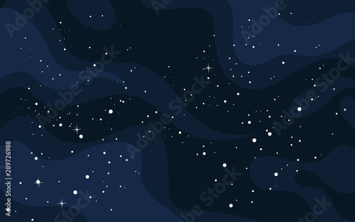 Vector space background . Cute flat style template with Stars in Outer space photo