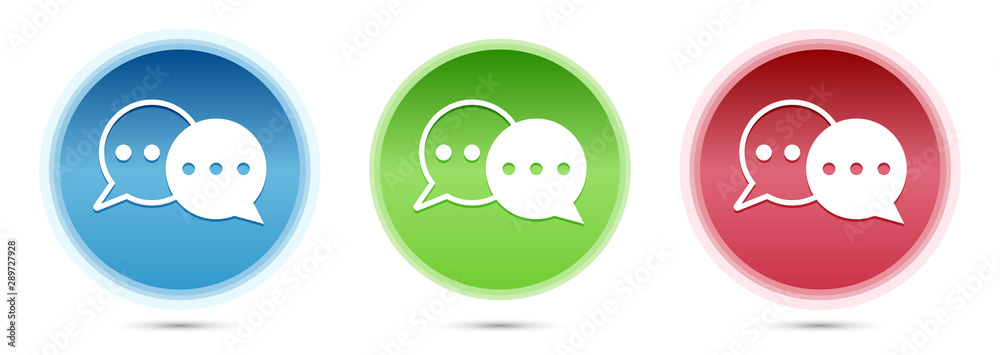 Conversation icon glass round buttons set illustration Conversation icon glass round buttons set illustration
