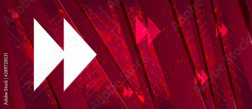 Jump backward icon Abstract design bright red banner background