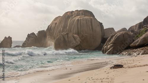 granite rocks at the beach, Seychelles