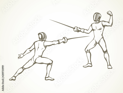 Fencing. Vector drawing