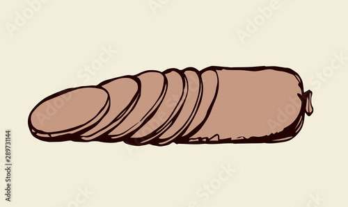 Sausage. Vector drawing