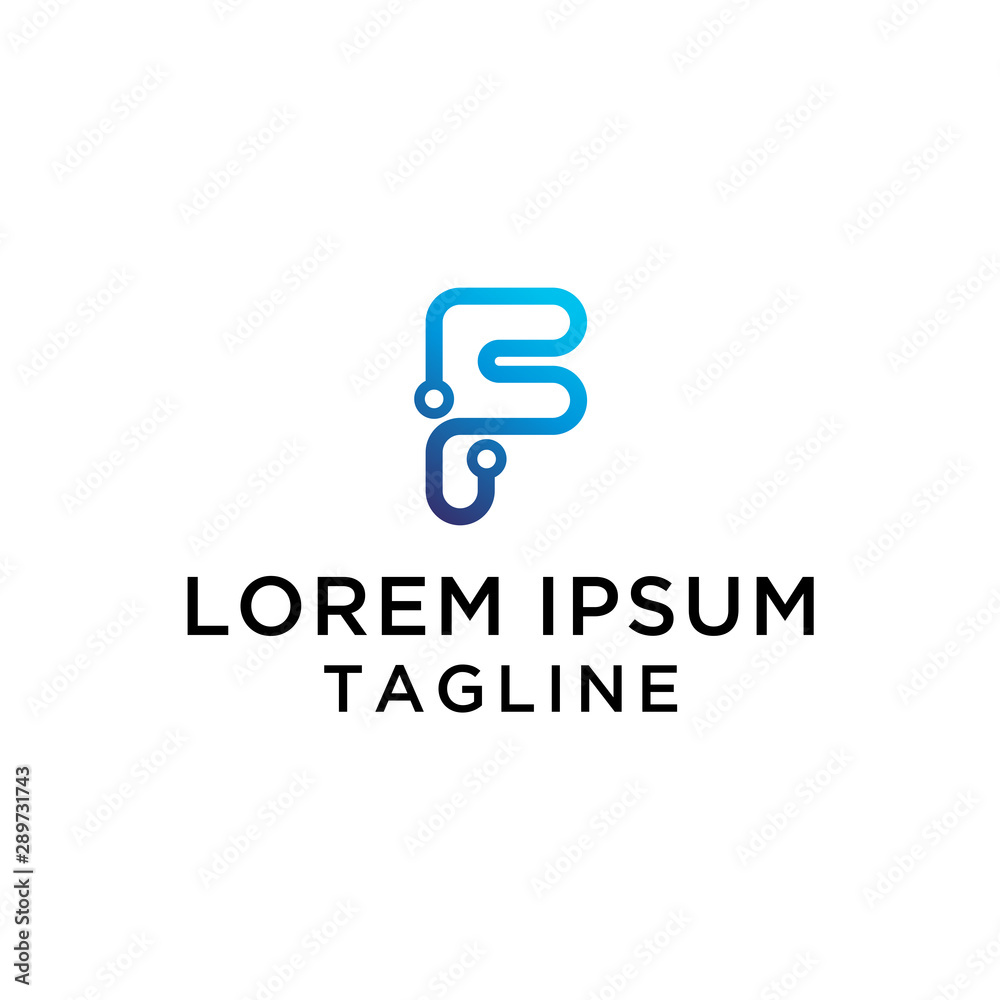 Initial F Tech Logo Template Initial F Tech Logo Template