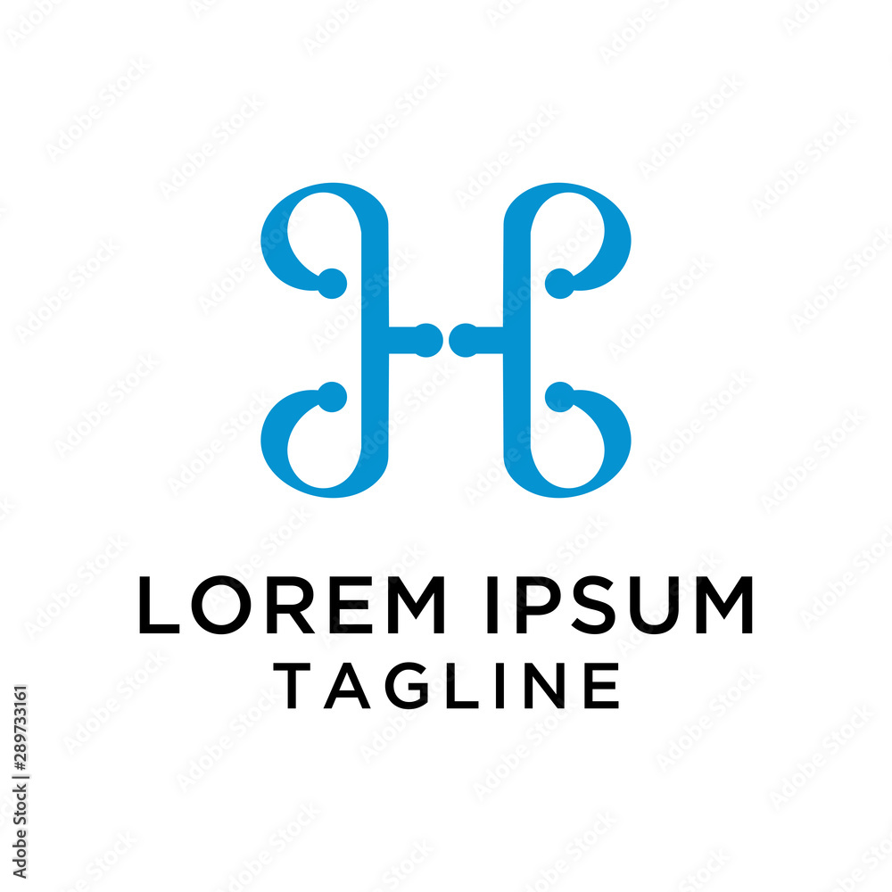 initial letter logo H, logo template 