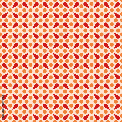 Abstract simple floral seamless pattern vector illustration.Red,orange.