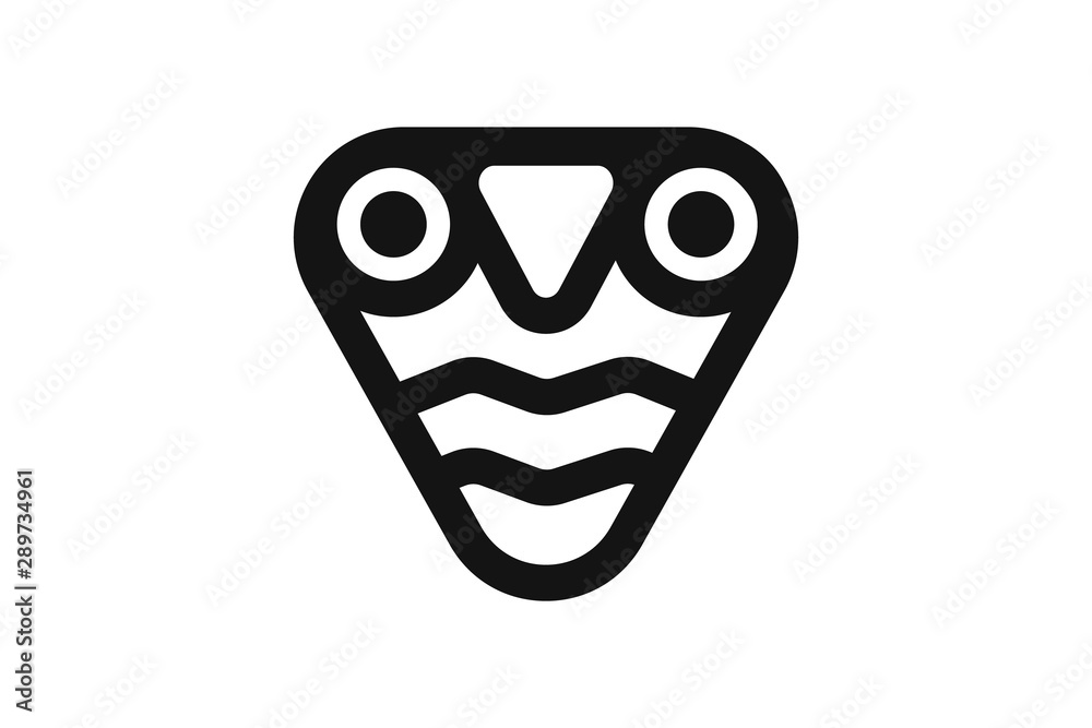 Cute owl logo in the shape of a triangle. Cute owl logo in the shape of a triangle.