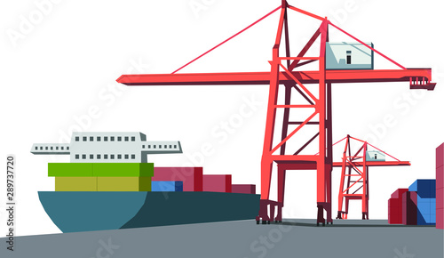 cargo freight ship with containers