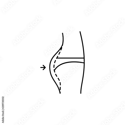 ass reduce line icon on white background
