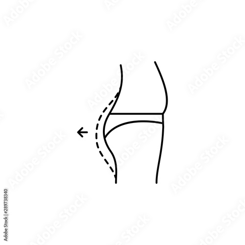 ass increase line icon on white background