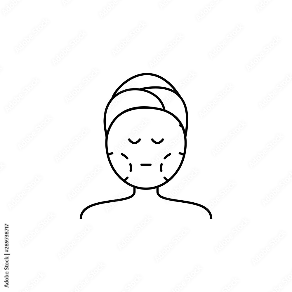 plastic surgery face line icon on white background plastic surgery face line icon on white background