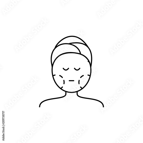 plastic surgery face line icon on white background
