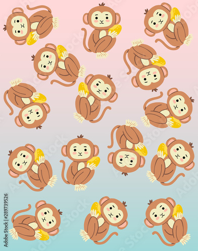 Colorful cartoon monkey wallpaper