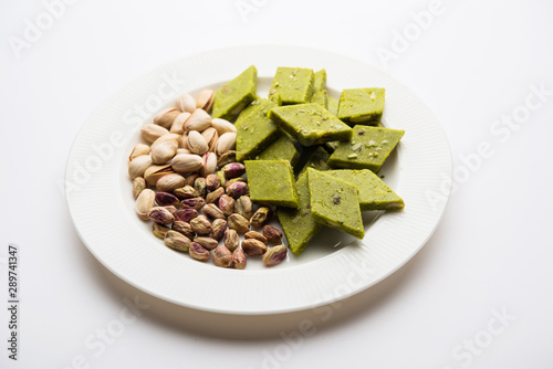 Pista Katli/Burfi/burfee or Pistachio cake  photo