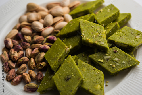 Pista Katli/Burfi/burfee or Pistachio cake  photo