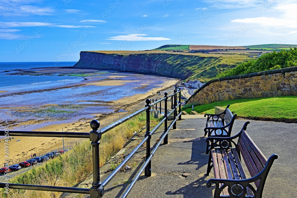 Walkway to the beach, on Saltburn by the Sea, North Yorkshire, England
