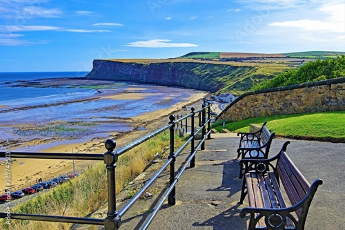Walkway to the beach, on Saltburn by the Sea, North Yorkshire, England photo