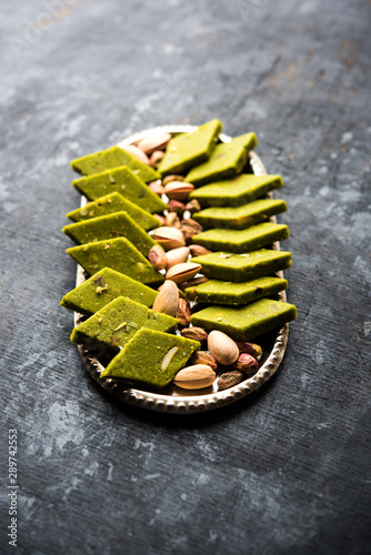 Pista Katli/Burfi/burfee or Pistachio cake  photo